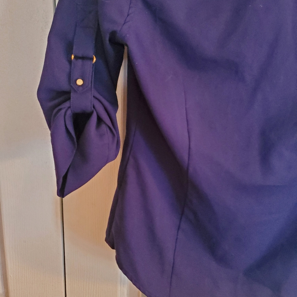Skies Are BLUE BUTTON FRONT NAVY BLOUSE S MP - Picture 6 of 6